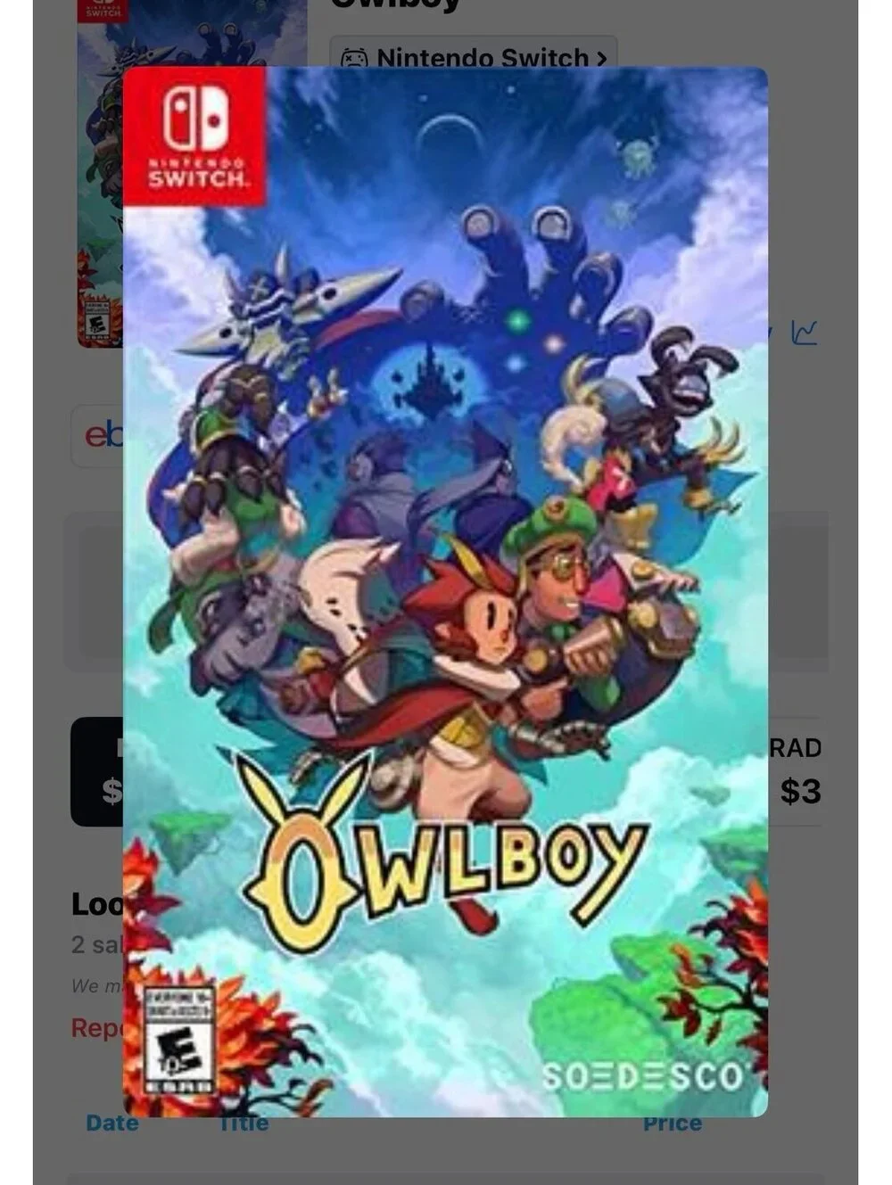 Owlboy for Nintendo Switch